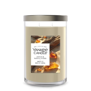 Yankee Candle Large Tumbler Candle, 20 oz Scented Candle with up to 80 Hour Burn Time, Amber & Sandalwood