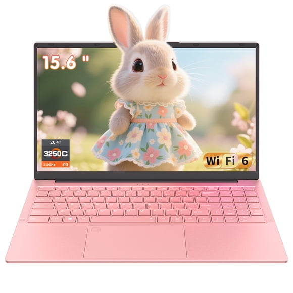 Pryloxen 15.6" Laptop,Win11 Pro Computer,3250C CPU,Up to 3.5GHz, 8GB RAM 256GB SSD,Backlit, Fingerprint, Wi-Fi 6,Bluetooth 5.3, Pink