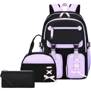 School Backpack Teenager Girls 3Pcs Casual Kids School Bag Set Stylish Girls Bookbag Casual Daypack