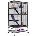 thumbnail image 1 of Cage pour Petits Animaux à Plusieurs Niveaux avec Rampe et Tablette de Rangement, Habitat en Métal pour Furets pour Hamster Chinchilla Lapin Cochon d'Inde Hérisson, Plateau Amovible et Roulettes, 1 of 9
