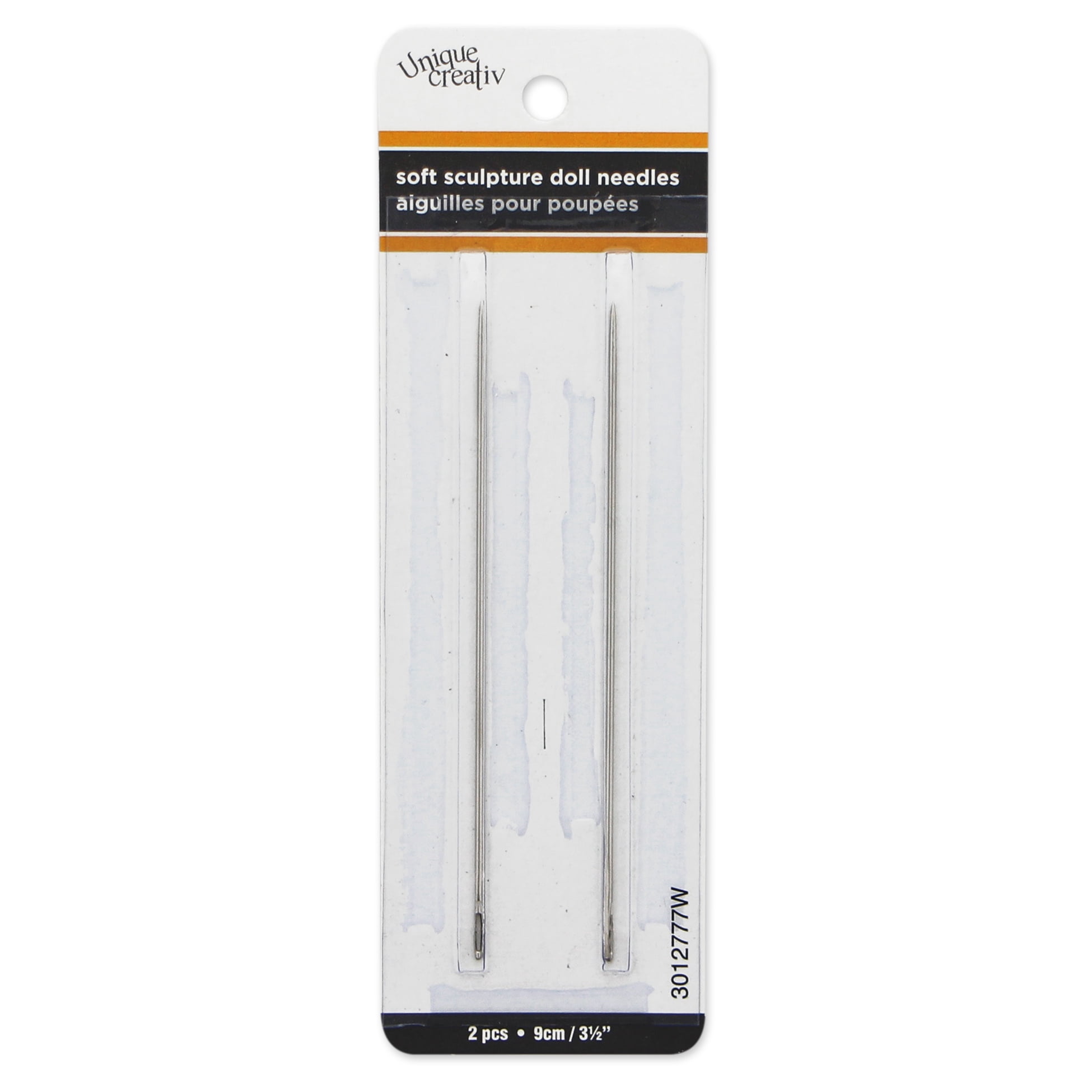 UNIQUE CREATIV aiguilles pour poupées extra longues, 9 cm (3,5 po), 2 pièces