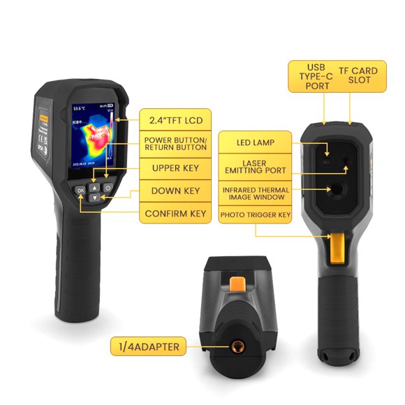 Imager LODESTAR LTi120S Professional Infrared Thermal Imager 2.4-inch LCD Digital Infrared Imaging Devices -20~400 degrees Celsius  Temperature Range 120 x 90   Thermal Resolution