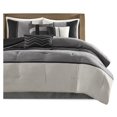 thumbnail image 1 of Madison Park Palisades 7-Piece Polyester Faux Suede Comforter Set in Black, 1 of 16