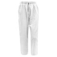 thumbnail image 4 of RKSTN Womens Pants Fall Casual Solid Color Drawstring Long Pants Loose Elastic Waist Long Wide Leg Pants with Pockets, 4 of 6