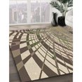 thumbnail image 3 of Ahgly Company Tapis d'Intérieur Ronds Transitionnels Lavables à la Machine, Brun Café, 8 Pieds Rond, 3 of 7