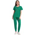 thumbnail image 2 of Ensemble de Sarraus pour Femmes 2 Pcs, Ensemble d'Uniforme d'Infirmière de Jogging Extensible, Hauts Confortables et Respirants et Pantalons Fuselés, 2 of 5