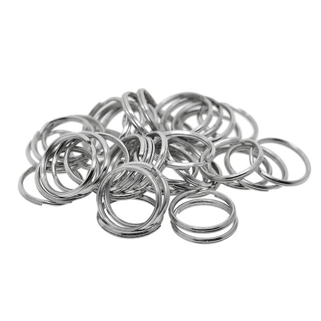 jifeng 50 Pieces 20mm Small Metal Round Split s Key Findings Blanks for Leather