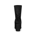 thumbnail image 4 of Unique Bargains Bottes Mi-Mollet Pliables à Talons Blocs à Bout Rond pour Femmes Noires (Taille 7), 4 of 8