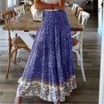 thumbnail image 2 of Mrat Jupe Cheville Jupe Midi Plissée pour Femmes Jupe Mode pour Dames Confortable Quotidienne Taille Haute Imprimé Rétro Jupe Longue Jupe Taille Haute, 2 of 8