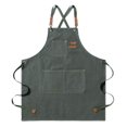 thumbnail image 1 of Work Apron Thick Sleeveless Breathable Unisex Multi-pockets Storage Cotton Cross Back Kitchen Apron for Home, 1 of 9