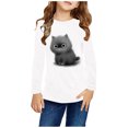 thumbnail image 2 of RXIRUCGD Chemises à Manches Longues pour Filles, Col Rond Mignon, Blouses Décontractées Élégantes (Blanc, Taille : 7 Ans), 2 of 5