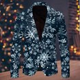thumbnail image 4 of Men Christmas Snowflake Santa Men Prom Suits Printed Pocket Lapel Button Suit and Pants for Men Suit Jacket Suit, 4 of 5