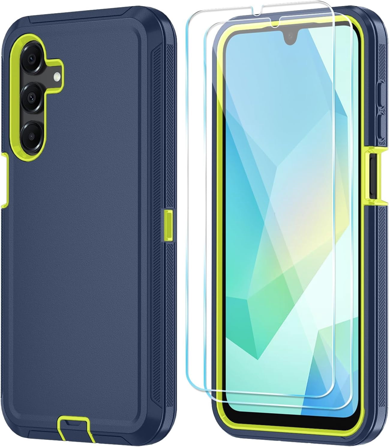 HCTian Phone Case for Samsung Galaxy A16 5G Case with HD Screen Protector, Heavy Duty Shockproof & Dropproof 3-Layer Cover Phone Case for Galaxy A16