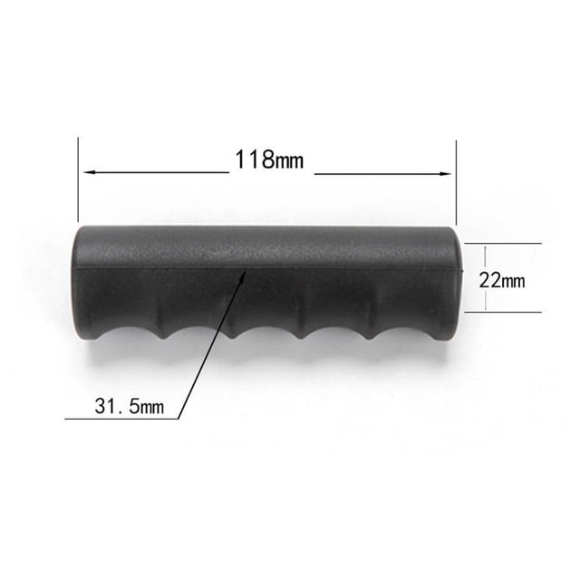 2Pcs Wheelbarrow Rubber Handles, Round Tubes Black Replacement Handles 118 x 22mm