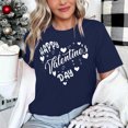 thumbnail image 4 of Meichang T-Shirts de la Saint-Valentin pour Femmes, Hauts Mignons avec Motif Cœur, Manches 3/4, Col Rond, Coupe Ample, 4 of 4