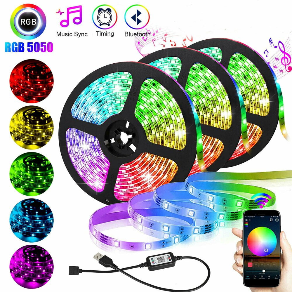 LED Strip Lights TV LED BackLight RGB LED Strip USB Powered APP Control Sync to Music  Bias Lighting  5050 RGB for Android iOS(2 Meter)