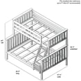 thumbnail image 2 of BEDSMART Solid Wood Twin Over Full Bunk Bed| White, 2 of 7