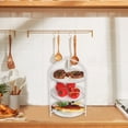 thumbnail image 4 of Bwiyojiz 10.15"Lx8.11"Wx16.92"H Kitchen Vegetable Rack Stackable Shelf Foldable Perforated Preparation Basin Home Storage & Organization, Metal, White, Gifts for Friend, 4 of 6