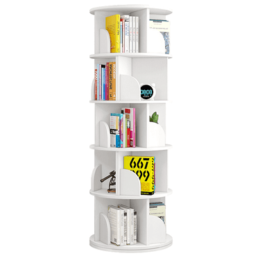 Rotating Bookshelf, 5 Tier 360° Revolving Bookcase with 20 Shelves for Home, Classroom, Office