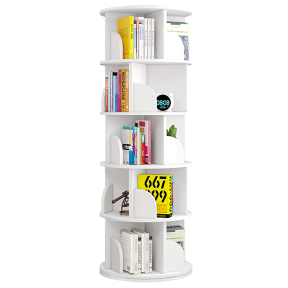 Rotating Bookshelf, 5 Tier 360° Revolving Bookcase with 20 Shelves for Home, Classroom, Office