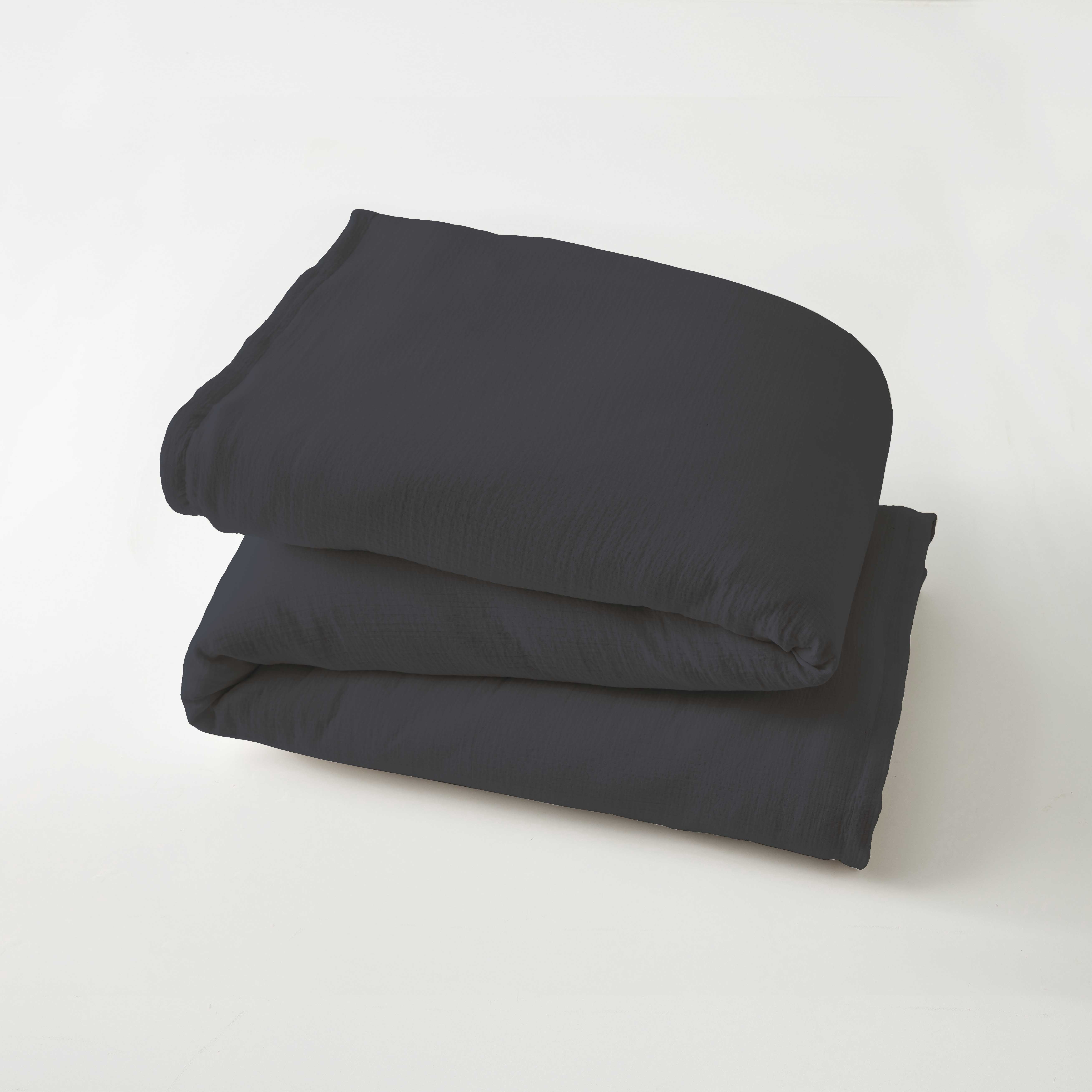 Better Homes & Gardens 3-Piece Charcoal Crinkled Gauze Duvet Cover Set, Adult Double/Queen