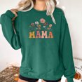 thumbnail image 4 of Culottes pour Femmes Femmes Manches Longues Chandails Maman Col Rond Chandail Ample Léger Blouse Hauts m Vert, 4 of 7