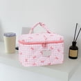 thumbnail image 4 of Large Makeup Travel Bag with Bow Design, Toiletry Organizer with Separate Brush Compartment, Water-Resistant Cosmetic Case for Shampoo and Full-Size Products, 4 of 9