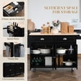 thumbnail image 4 of HOMCOM Kitchen Island with Storage, Kitchen Island with Drop Leaf, Black, 4 of 10