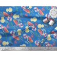 thumbnail image 3 of Soimoi Poly Georgette Fabric Fruits,Swim Ring & Goggles Summer Designs Printed Fabric 1 Yard 42 Inch Wide, 3 of 3
