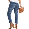 thumbnail image 3 of Joggeur en Denim Bleu Foncé pour Femmes avec Poches, Rond et Froncé, 3 of 10