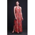 thumbnail image 4 of Bimba Robe Maxi à Imprimé Ficelle pour Femmes avec Fentes Latérales, Col Rond, Grande Taille, 4 of 6