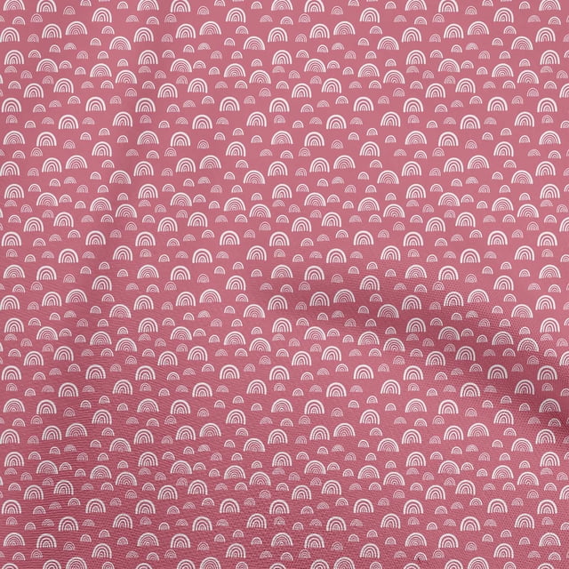 oneOone Cotton Poplin Pink Fabric Rainbow Craft Projects Decor Fabric Printed By The Yard 56 Inch Wide