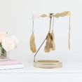 thumbnail image 1 of ziyahi Rotating Candlestick Metal Rotating Tea Light Candle Holder for Fireplace Feather, 1 of 9