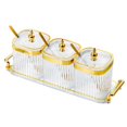 thumbnail image 3 of GROWTH TANK Divided Dried Fruit Plates Nuts Storage Tray Multipurpose for Cafe Shop Home Clear 3 Grids, 3 of 9