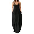 thumbnail image 1 of Robe Maxi d'Été pour Femmes Robe Longue Décontractée Bohème Sans Manches à Bretelles Smockée à Volants Longue Plage Soleil Robes, 1 of 4