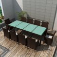 thumbnail image 1 of vidaXL 11 Piece Outdoor Dining Set with Cushions Poly Rattan Brown, 1 of 4