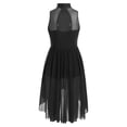 thumbnail image 4 of RUNQHUI Robe de Danse Ballet à Sequins pour Filles, Robe de Patinage Artistique Sans Manches Ourlet Irrégulier en Maille Noire 16, 4 of 7