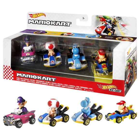 ​Hot Wheels Mario Kart Die-Cast Character Replicas in 4-Pack