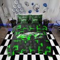 thumbnail image 1 of Erosebridal Neon Car Bedding Queen Size for Boys, Racing Car Bedding Sets Queen Size, Sports Decor, Reversible 7-Piece, 1 of 5