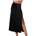 thumbnail image 2 of UANWENN Linen Flared Maxi Skirt with Back Slit Elastic Waist Drawstring Long Flowy Ankle Length Skirt Womens Jean Skirt Toddler Skirt Pleated Denim Skirt Chiffon Skirt Pleated Tennis Skirt Hoop Skirt, 2 of 8