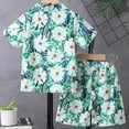 thumbnail image 4 of MIASHUI Toddler Boy Beach Outfit Set Summer Print Button Down Shirt Short Pants,Light Green,2-3 Years, 4 of 6