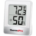 thumbnail image 1 of ThermoPro TP49 Hygromètre Numérique d'Intérieur Thermomètre Température Humidimètre Moniteur de Pièce Mini Hygromètre Thermomètre Monté sur Table/mur/monté par Aimant Blanc, 1 of 9