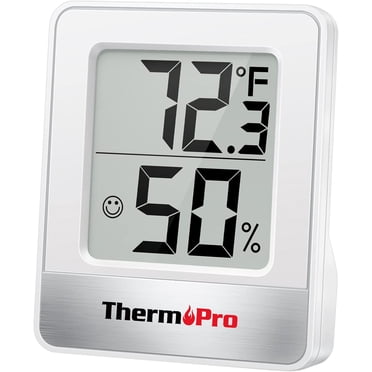ThermoPro TP49 Indoor Digital Hygrometer Thermometer Temperature Humidity Meter Room Monitor Mini Hygrometer Thermometer Tabletop/Wall-mountable/Magnet-mountable White
