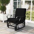 thumbnail image 2 of Patiojoy Outdoor Glider Chair Smooth Rocking Single Chair w/ Thick Cushions & Heavy-Duty Metal Frame Black, 2 of 9