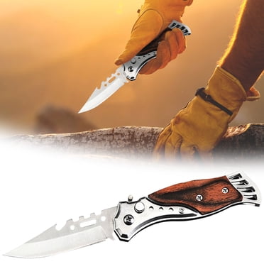 Stainless Steel Folding Pocket Knife – Outdoor Camping Hunting Tactical Foldable Blade with Secure Lock, Multipurpose EDC Tool for Hiking, Survival & Adventure