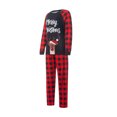 thumbnail image 4 of Diconna Ensemble de Pyjamas de Noël pour la Famille Imprimé Lettre Manches Longues Col Rond Hauts Pantalon à Carreaux, 4 of 9