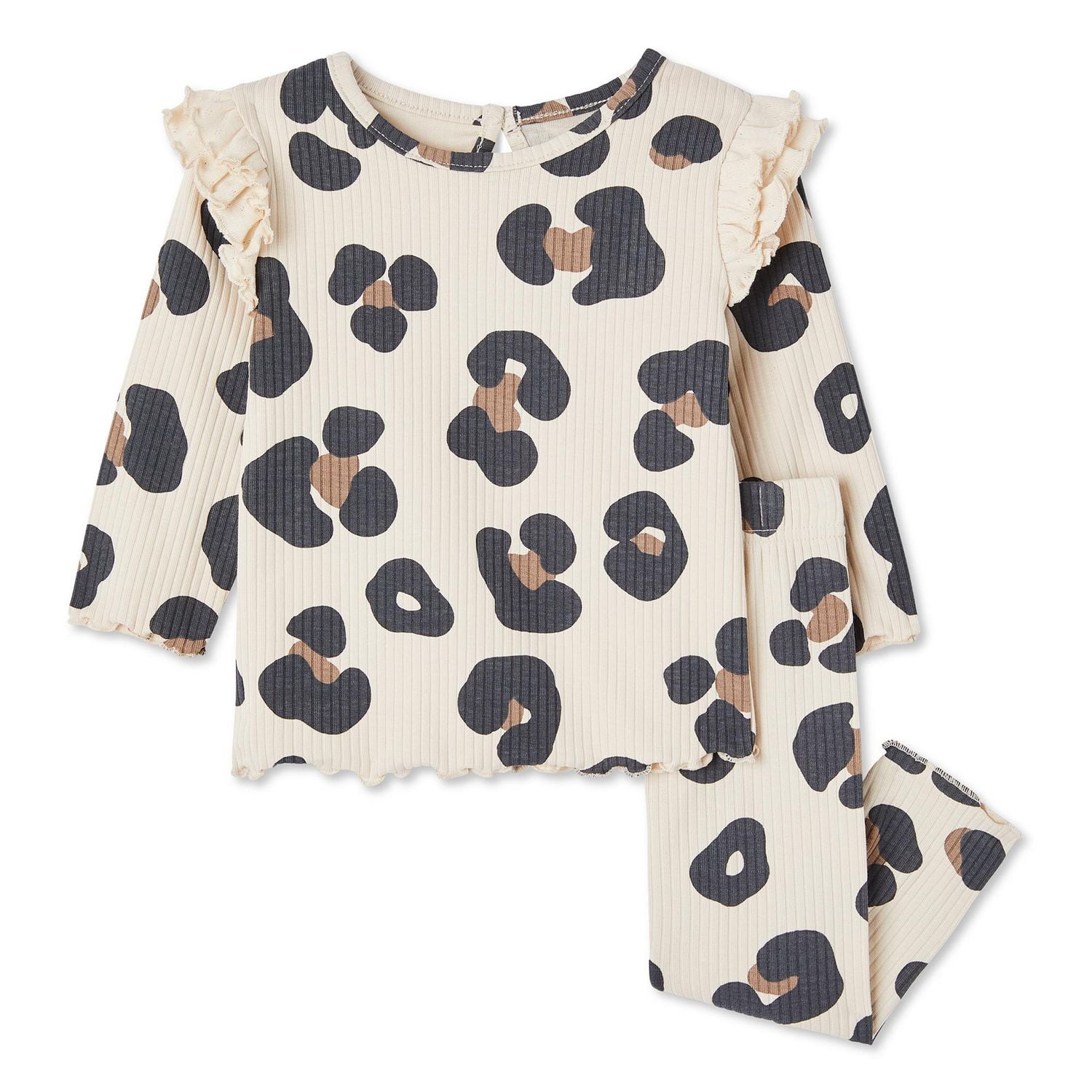 Ensemble 2 pièces en tricot côtelé George pour bébés filles