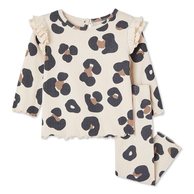 Ensemble 2 pièces en tricot côtelé George pour bébés filles