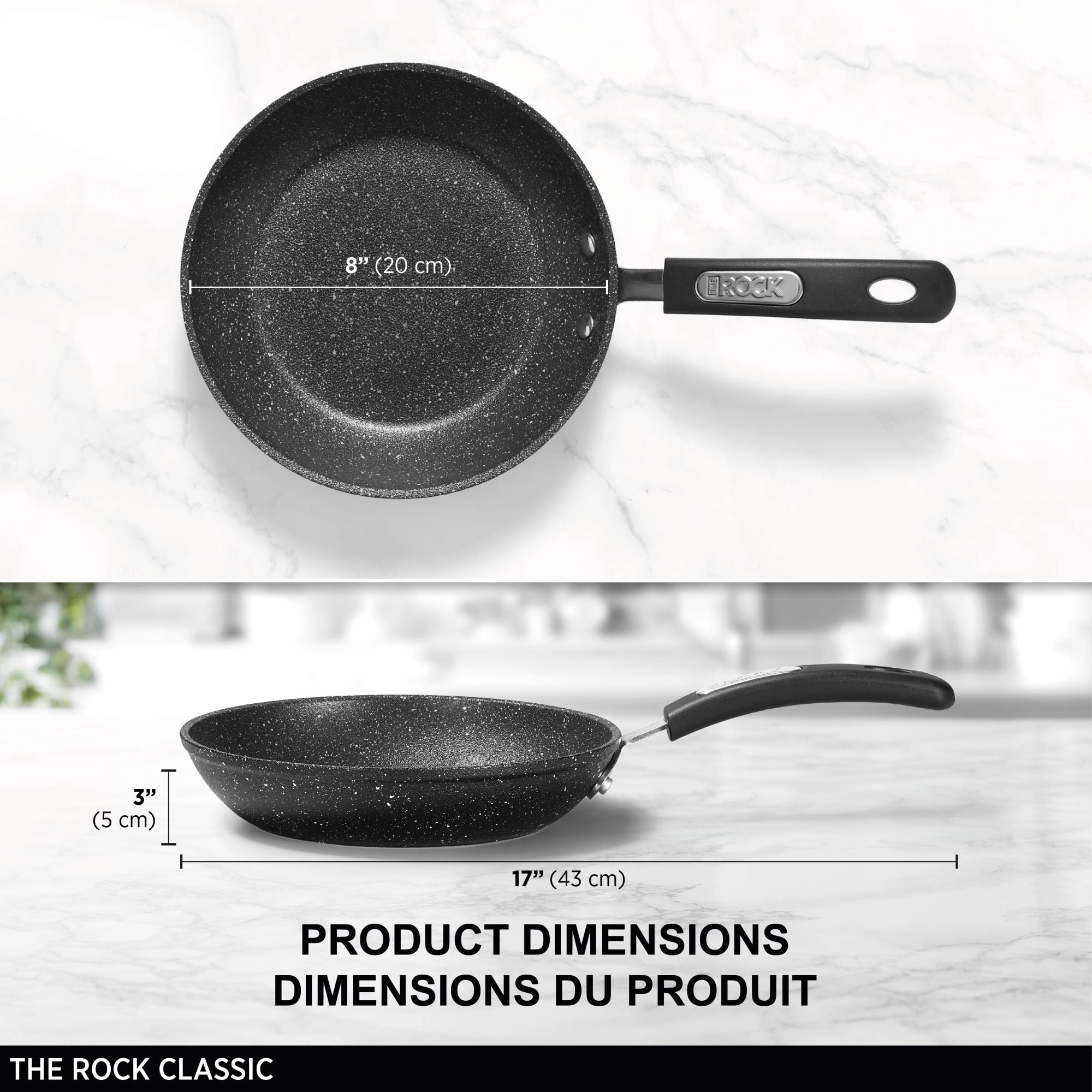 Starfrit The Rock 10" (26cm) Non-Stick Fry Pan - Durable Forged Aluminum - Oven Safe - PFOA Free - Easy to Clean - Black