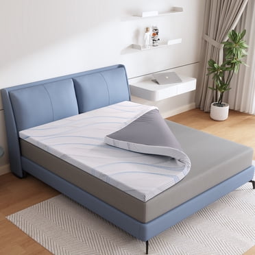 Lecuneey Surmatelas Grand, Surmatelas en Mousse Mémoire de 3 Pouces avec Housse Amovible et Lavable, Blanc